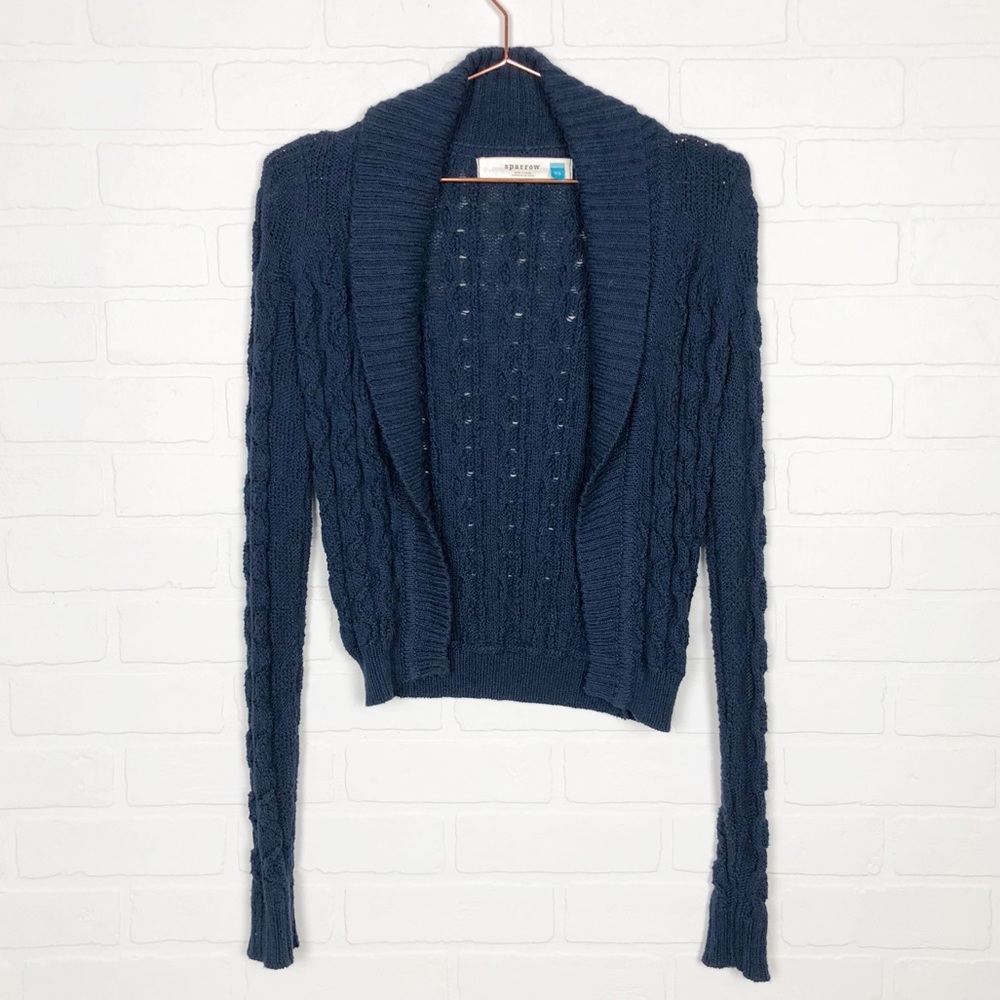 Anthro Sparrow Navy Blue  Knit Sweater
